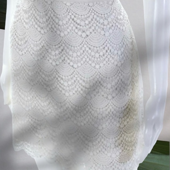 NWT Club Monaco Ivory Scalloped Lace ‘Jayne’ Mini Skirt Size 8 - Picture 13 of 14